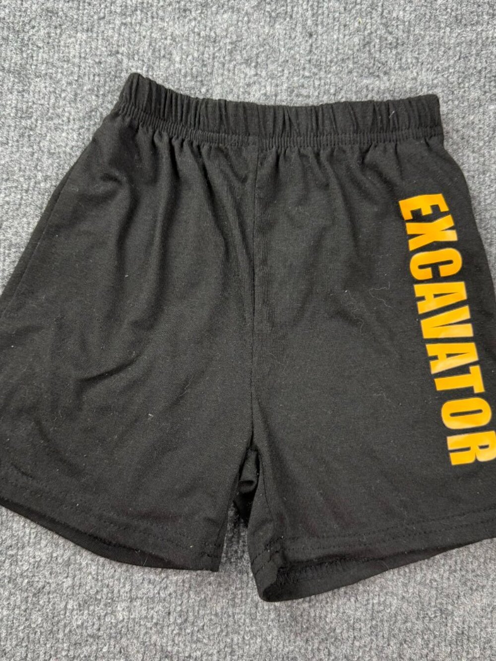 SHEIN Boys Excavator Graphic Short sz 4Y Black Elastic Waist Pull On Casual lint
